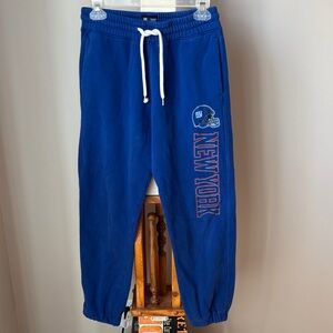 NFL Blue New York Giants Sweatpants with White Drawstring